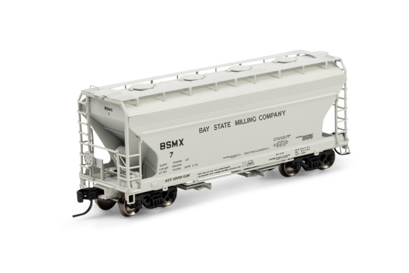 Athearn Genesis 1296 - ACF 2970 2-Bay Covered Hopper Bay State Milling Company (BSMX) 7 - N Scale