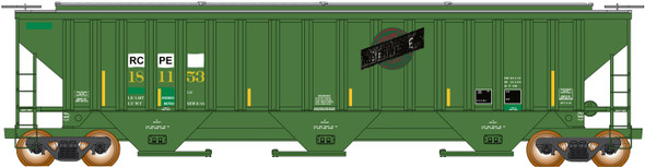 InterMountain 653124-06 - PS 4750 Cu Ft 3-Bay Hopper Rapid City, Pierre and Eastern (RCPE) 181939 - N Scale