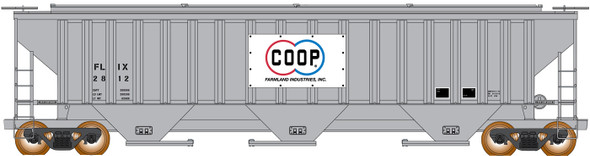 InterMountain 672304-04 - PS 4750 Cu Ft 3-Bay Hopper Farmland CO-OP (FLIX) 2828 - N Scale