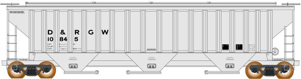 InterMountain 672306-06 - PS 4750 Cu Ft 3-Bay Hopper Denver & Rio Grande Western (D&RGW) 10845 - N Scale