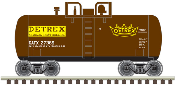 Atlas Trainman 50006874 - Beer Can Shorty Tank Car Detrex (GATX) 27369 - N Scale