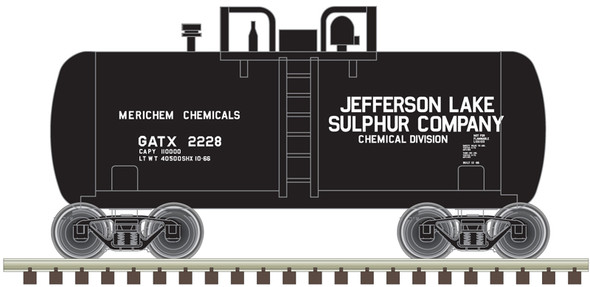 Atlas Trainman 50006877 - Beer Can Shorty Tank Car Jefferson Lake Sulphur (GATX) 2228 - N Scale