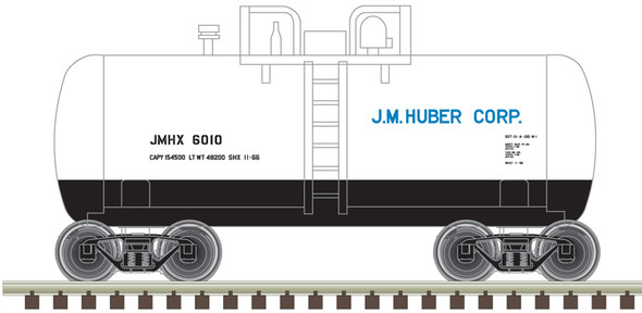 Atlas Trainman 50006880 - Beer Can Shorty Tank Car JM Huber (JMHX) 6010 - N Scale