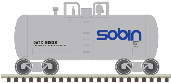 Atlas Trainman 50006884 - Beer Can Shorty Tank Car Sobin (GATX) 91938 - N Scale