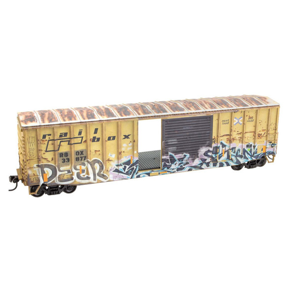 Micro-Trains Line 5600004 - GRIT N' GRIME SERIES  50' Boxcar Kit  Railbox (RBOX) 33877 - HO Scale Kit