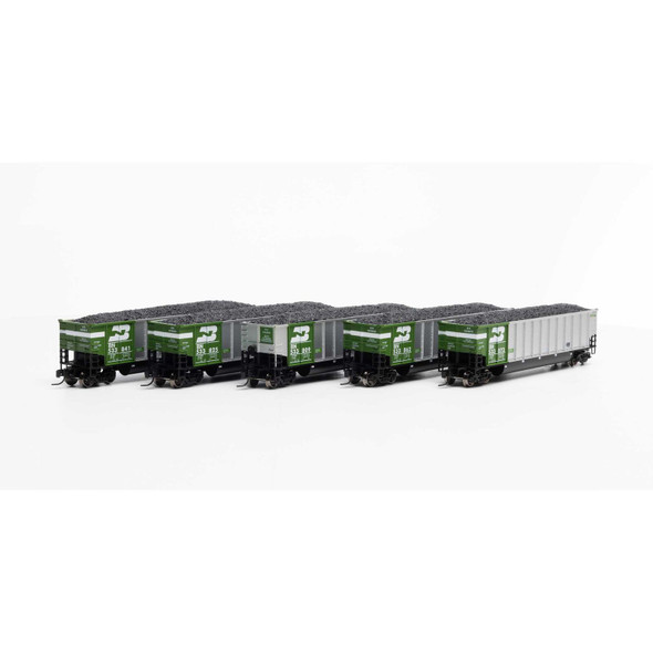 Athearn 25060 - Bethgon Coalporter with Load, BN #3 (5) Burlington Northern (BN) 533803, 533812, 533838, 533856, 533875 - N Scale