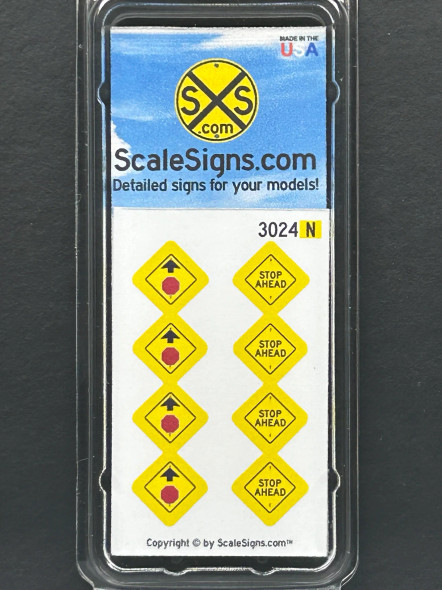 ScaleSigns N-3000-024 - Stop Ahead Signs  - N Scale