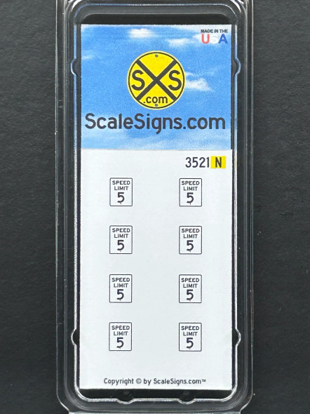 ScaleSigns N-3500-021 - 5 mph Signs  - N Scale