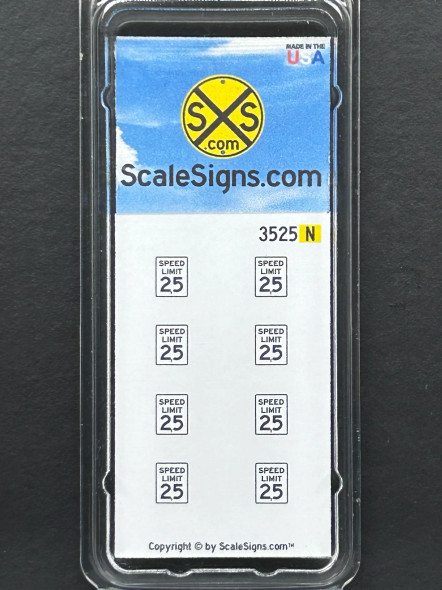 ScaleSigns N-3500-025 - 25 mph Signs  - N Scale
