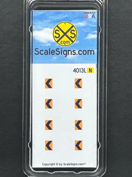 ScaleSigns N-4000-030-L - Chevron Alignment Left Signs  - N Scale