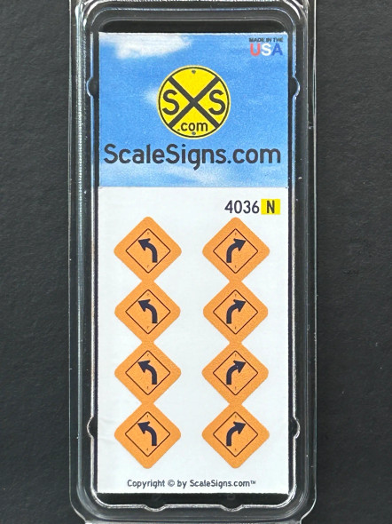 ScaleSigns N-4000-035 - Curve Left & Right Signs  - N Scale