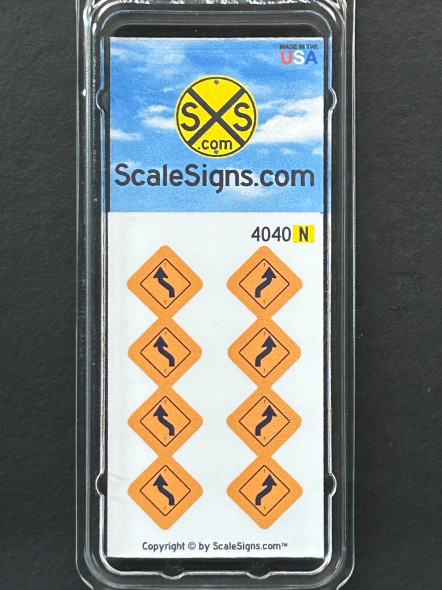 ScaleSigns N-4000-040 - Reverse Curve Left & Right Signs  - N Scale