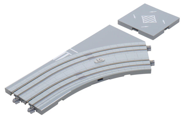 Kato 40-104 - UNITRAM Street Curved Track R180 45 Degree Right  - N Scale