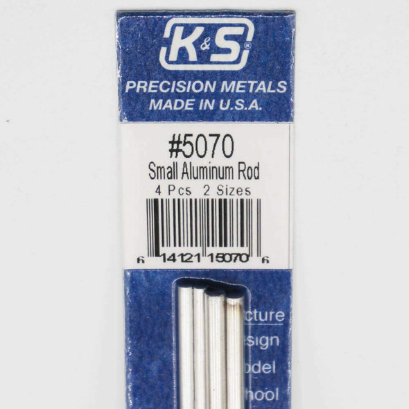 K&S Precision Metal 5070 - Bendable Alum Rod 3/32 & 1/8 x 12" long    -