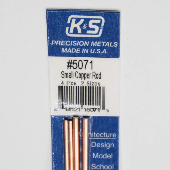K&S Precision Metal 5071 - Bendable Copper Rod 1/16 & 3/32 x 12" long    -