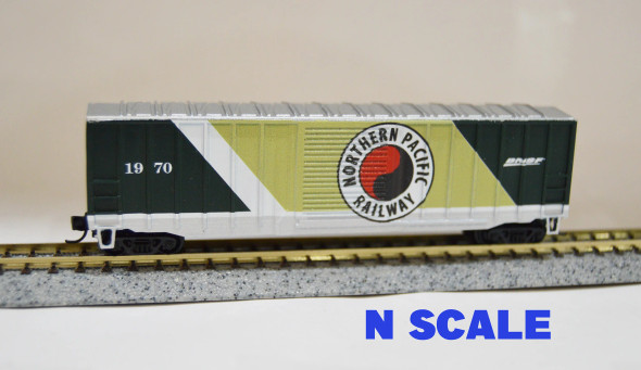 Value Trains USA N10209 - ACF 50'6" Boxcar BNSF 1970 Northern Pacific Heritage Scheme - N Scale