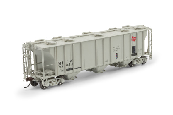 Athearn Genesis 1268 - PS-2 2893 3-Bay Covered Hopper Milwaukee Road (MILW) 98042 - HO Scale