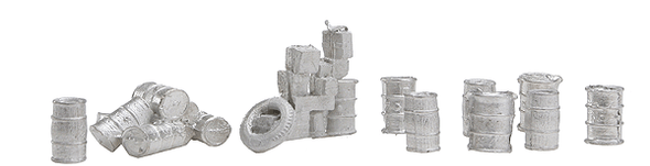 Bar Mills 0207 - Assorted Barrels & Clutter  - HO Scale