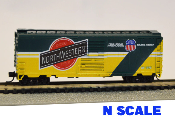 Value Trains USA N40-005 - 40' PS-1 Boxcar Union Pacific (UP) Chicago and Northwestern Heritage 1995 - N Scale