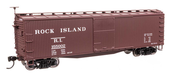 Walthers Mainline 910-40196 - 40' Double Sheathed Wood Boxcar Rock Island (RI) 155026 - HO Scale