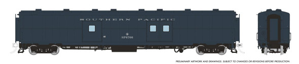 PRE-ORDER: Rapido 176003 - PC&F Econo Baggage/Messenger Southern Pacific (SP) Early Doors: #6793 - HO Scale