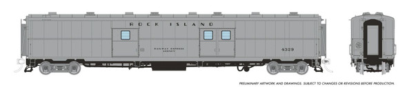 PRE-ORDER: Rapido 176028 - PC&F Econo Baggage Rock Island (CRIP) 4390 - HO Scale