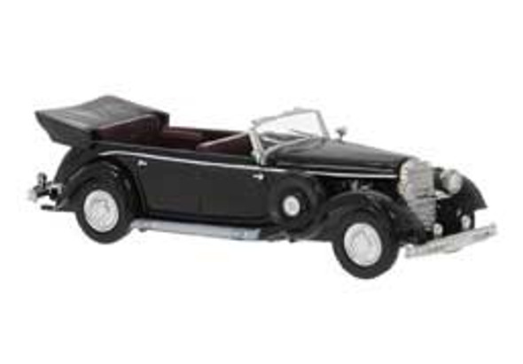 Brekina 21058 - 1938 MercedesBenz 770K Limousine Convertible Top Down (black)  - HO Scale