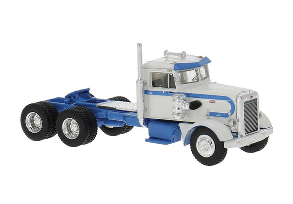 Brekina 85761 - 1955 Peterbilt 281 Semi Tractor Only White Blue  - HO Scale