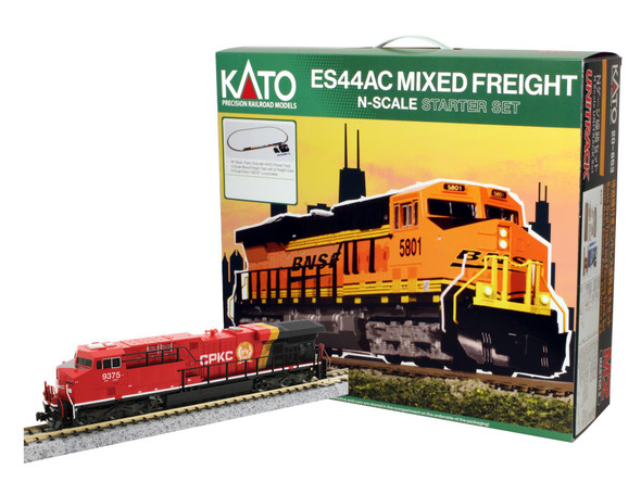 Kato 106-0027 - GE ES44AC "Gevo" and Mixed Freight Starter Set (DC Silent) Canadian Pacific Kansas City (CPKC)  - N Scale