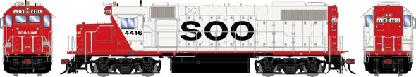PRE-ORDER: Athearn Genesis 2672 - EMD GP38-2 (DCC and Sound) Soo Line (SOO) 4416 - HO Scale