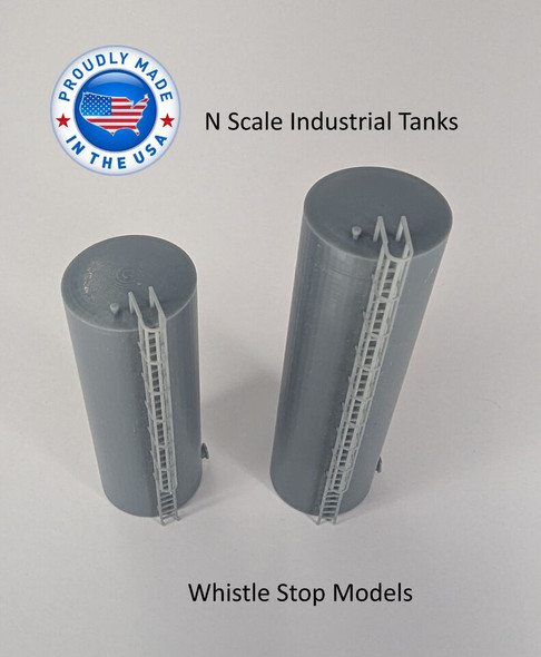Whistle Stop Models N7005 - 2 Industrial Tanks w Ladders  - N Scale