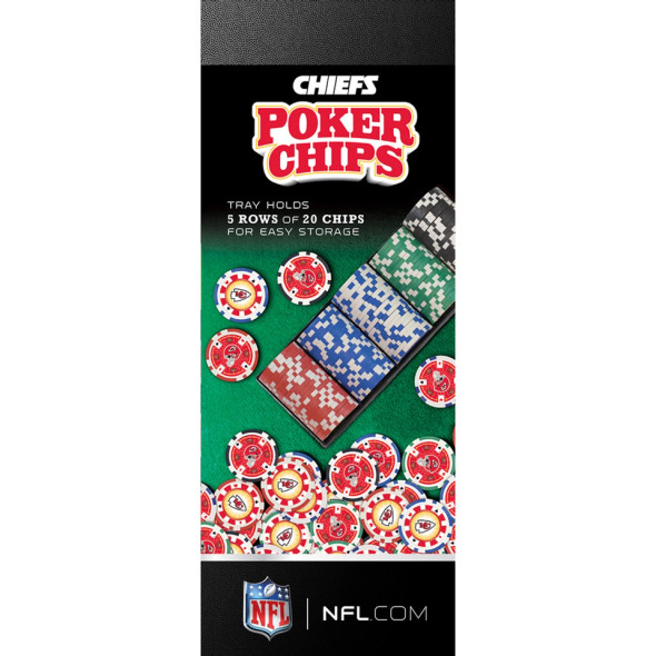 Masterpieces Puzzles KCC3120 - Kansas City Chiefs 100 Piece Poker Chips