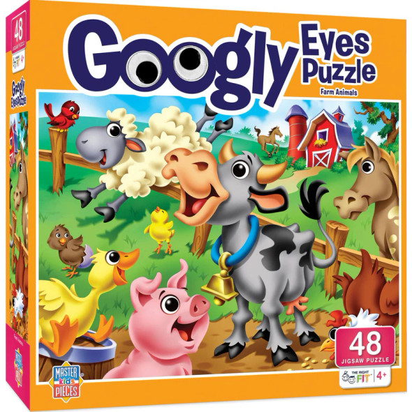 Masterpieces Puzzles 11712.01 - Googly Eyes - Farm Animals 48 Piece Jigsaw Puzzle