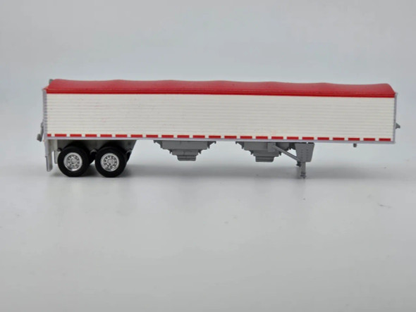 HO Logistics Replicas 468 - 39' Covered Grain Trailer White with Red Tarp  - HO Scale