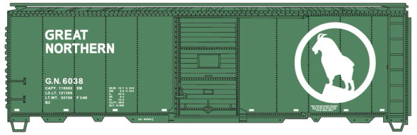 Accurail 81811 - 40' Single Door Riveted Steel Boxcar Great Northern (GN) 6038 - HO Scale Kit