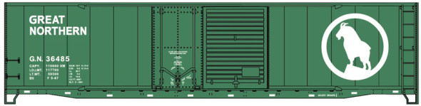 Accurail 81812 - 50' Combination Door Steel Boxcar Great Northern (GN) 36485 - HO Scale Kit