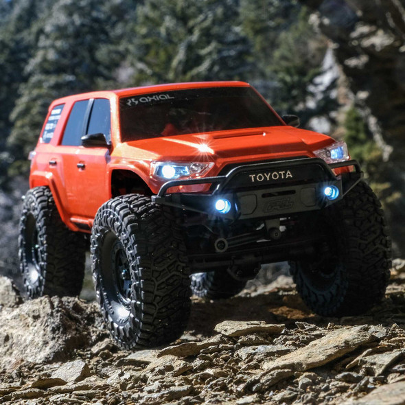 Axial 2035T1 - SCX24 Toyota 4Runner 4X4 RTR Brushed Rock Crawler (Battery & Charger Included), Orange  - 1:24 Scale