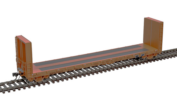 Atlas Master 20007108 - 51' 6" Bulkhead Flat Car North American Car Leasing (NAFX) 53202 - HO Scale