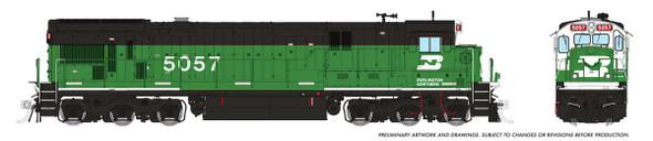 Rapido 42603 - GE C36-7 (DCC and Sound) Burlington Northern (BN) 5057 Whiteface - HO Scale