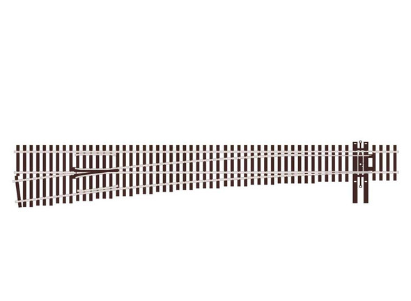 PECO SL-E8377 HO Scale #7 Code 83 Left Hand Curved Turnout - Electrofrog, New 2025