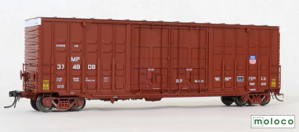 Moloco 61501-01 - 100t MOD UP.DES.7-88, ACF 50' Hi-cube Ext. Post 1971 Waffle, 8+8 plug door Missouri Pacific (MP) 374903 - HO Scale