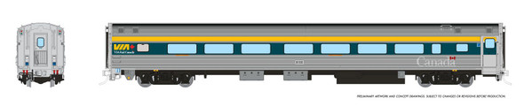 PRE-ORDER: Rapido 115122 - Budd Coach w/HEP VIA Rail Canada (VIA) 8110 Current Scheme (Teal) - HO Scale