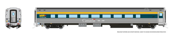 PRE-ORDER: Rapido 115131 - VIA HEP2 Coach VIA Rail Canada (VIA) 4114 Current Scheme (Teal) - HO Scale