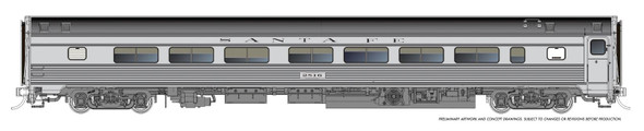 PRE-ORDER: Rapido 115180 - Budd Coach Atchison, Topeka and Santa Fe (ATSF) 2829 - HO Scale