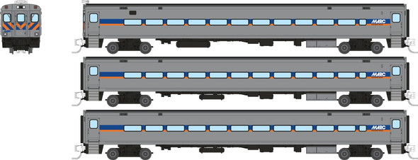 PRE-ORDER: Rapido 528057 - Comet Car Set #1 (Cab Car and 2 Coaches) Maryland Transit Administration (MARC)  - N Scale
