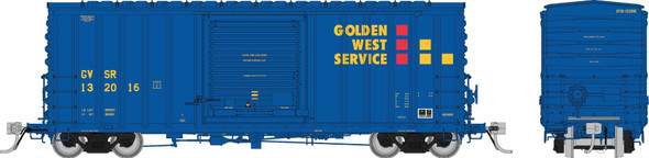 PRE-ORDER: Rapido 164003A-132056 - PC&F B-100-32 Boxcar Golden West Service (GVSR) 132056 - HO Scale