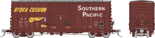 PRE-ORDER: Rapido 164008 - PC&F B-100-34 Boxcar (3-pack) Southern Pacific (SP) 605374, 605392, 605510 1980s Fade - HO Scale
