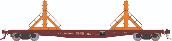 PRE-ORDER: Rapido 138406A-516968 - F30D 50' Rail Flat Car Norfolk & Western (NW) 516968 - HO Scale
