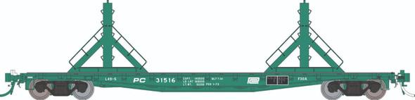 PRE-ORDER: Rapido 138407 - F30D 50' Rail Flat Car (6-pack) Penn Central (PC) 31342, 31516, 31523, 37348, 37522, 37531 - HO Scale