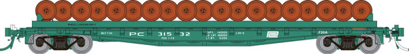 PRE-ORDER: Rapido 138506 - F30D 50' Wheel Flat Car (3-pack) Penn Central (PC) 31532, 31535, 31536 - HO Scale